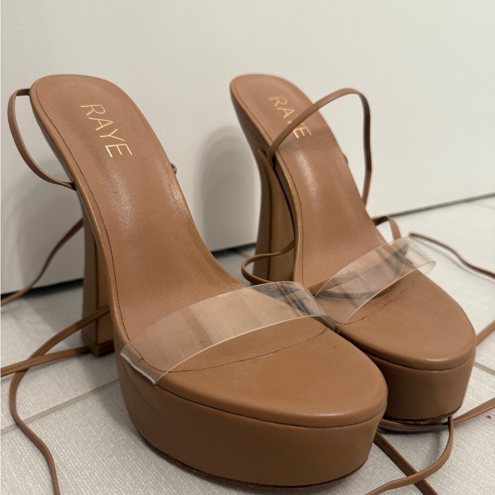 RAYE Tan Platform Sandals